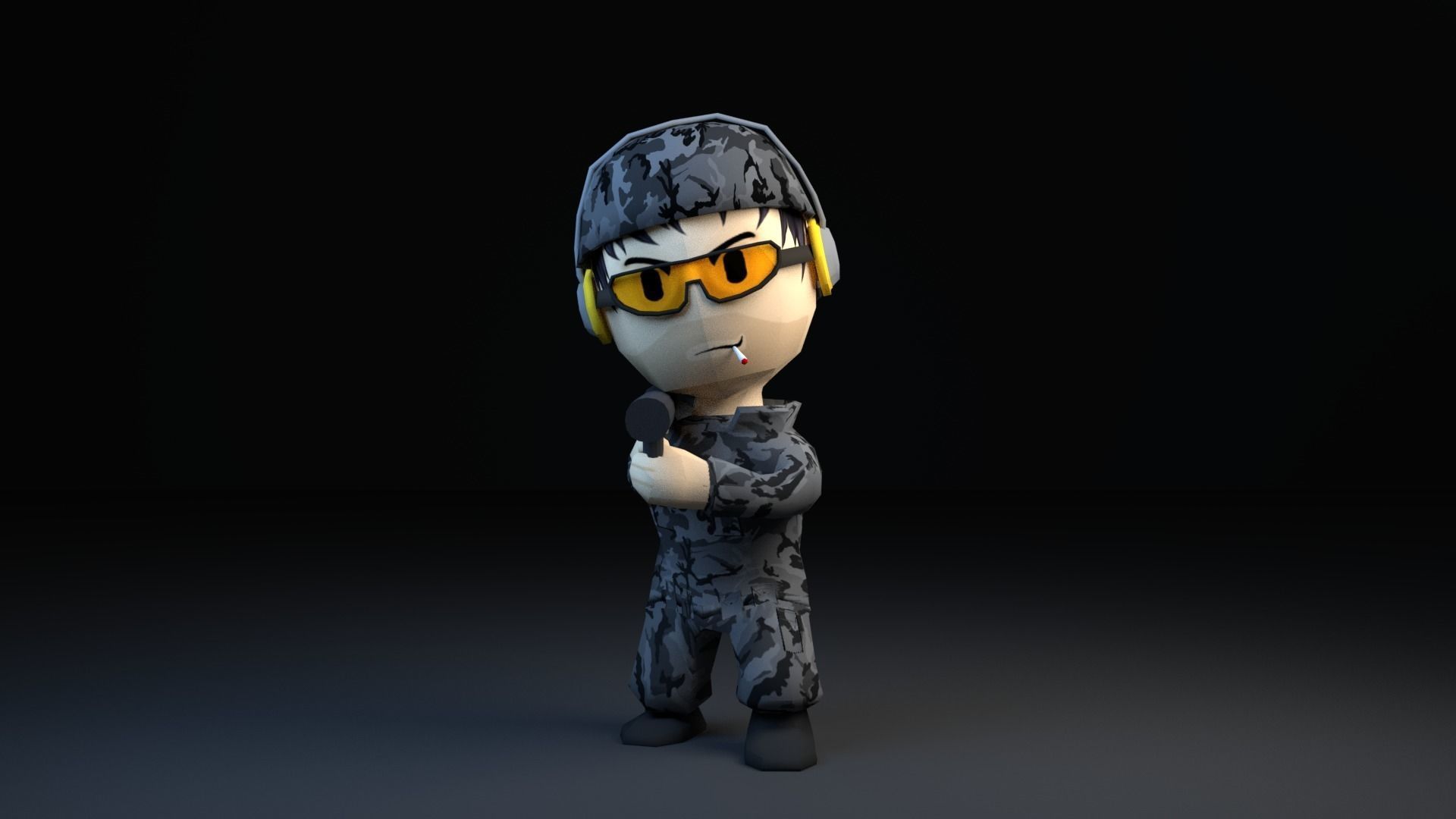 Gunner Animation 3D model Gunner VR / AR / low-poly rigged animated | CGTrader