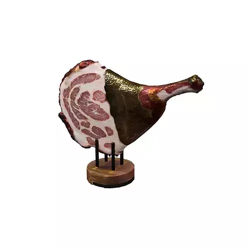 Golden Ham Delight food 3D model 4