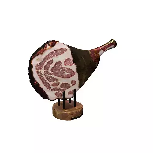Golden Ham Delight food 3D model 7