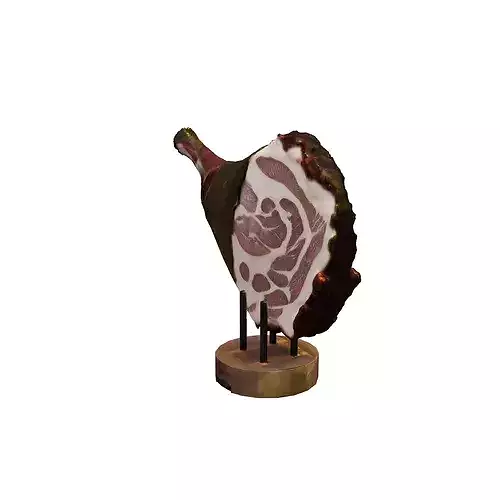 Golden Ham Delight food 3D model 6