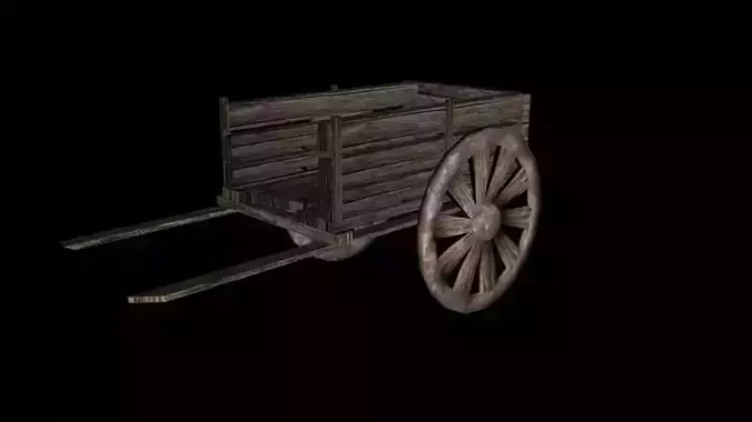 old tumbril Free low-poly 3D model