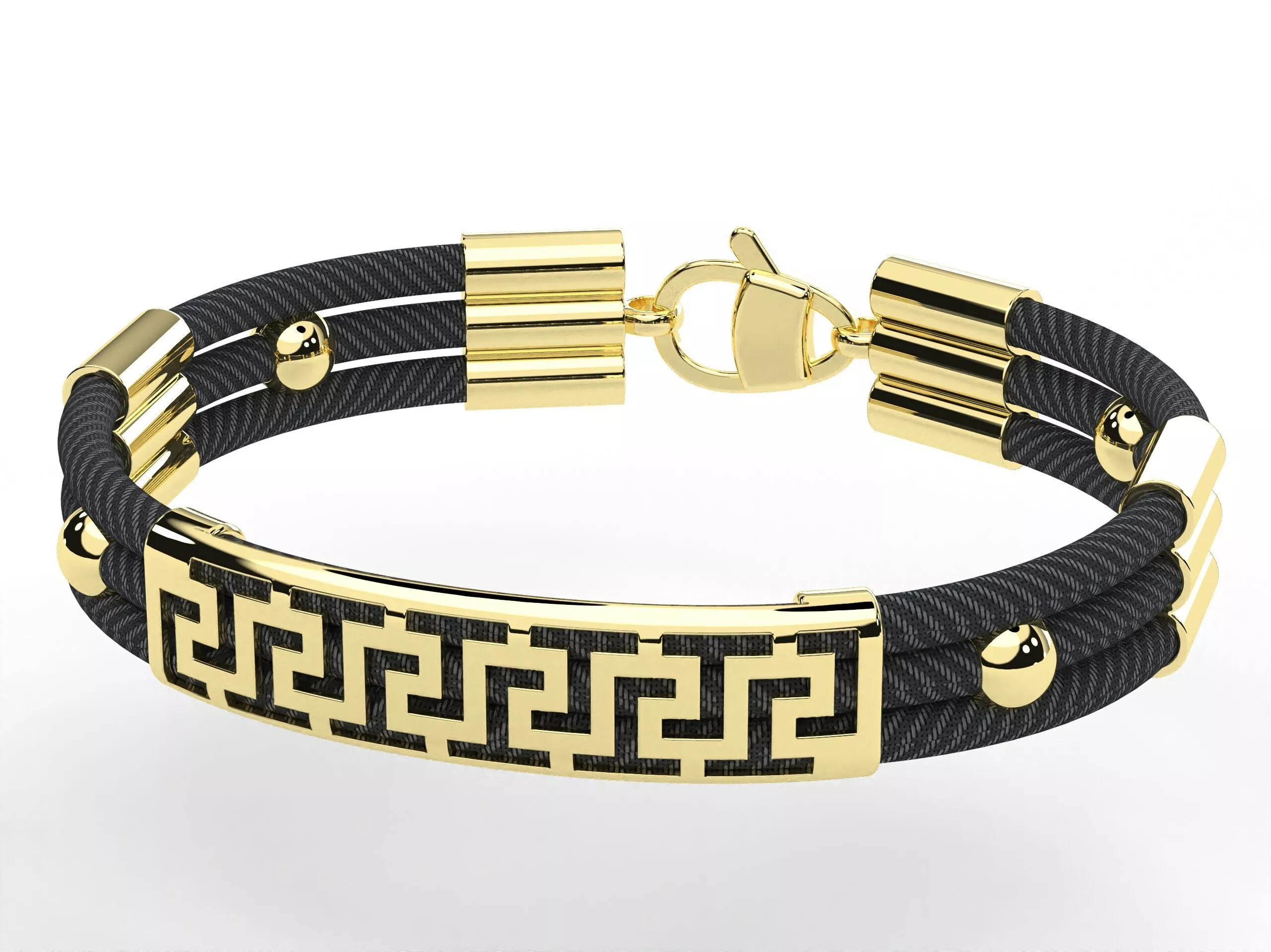 Women Bracelet gold silk rubber leather 3D print model 3D print model