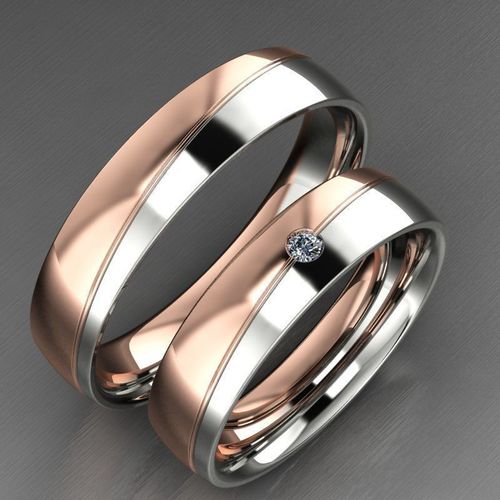 Multicolor Gold Wedding Band  3D print model