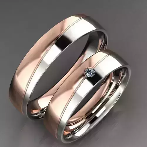 Multicolor Gold Wedding Band 