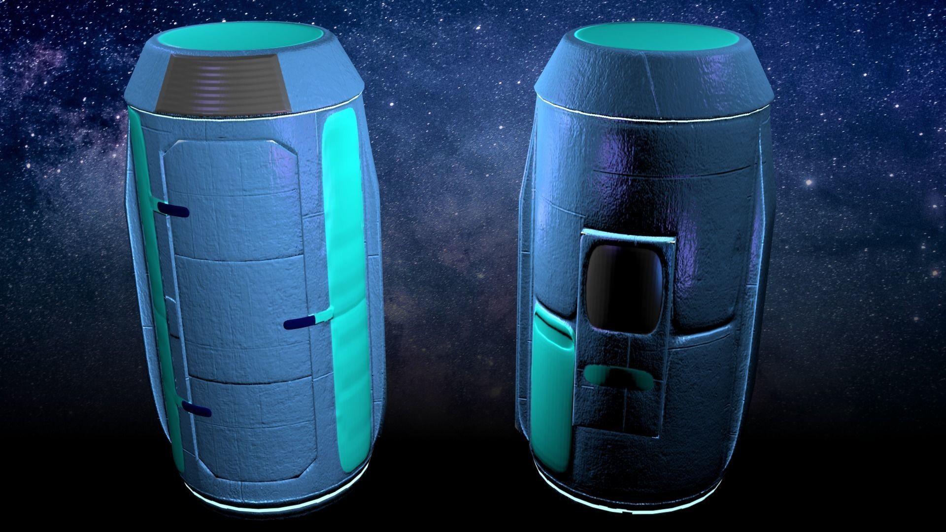 Game-Ready Teleporter Capsule Low-poly 3D model