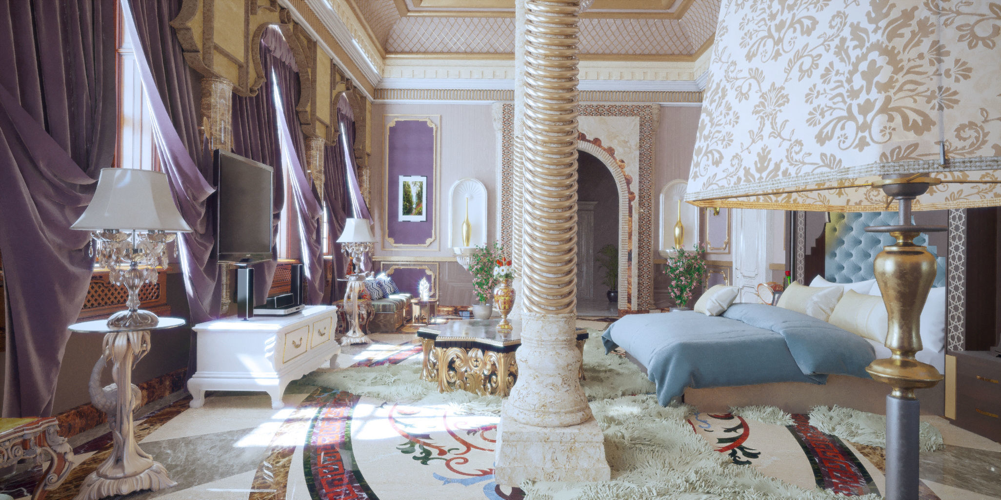 realistic full bedroom corona 3D print model_5