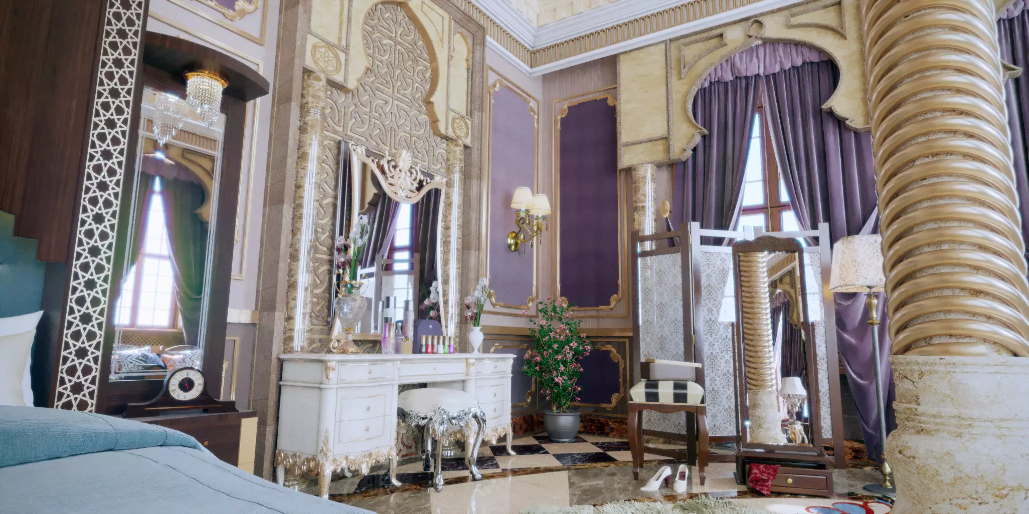 realistic full bedroom corona 3D print model_0