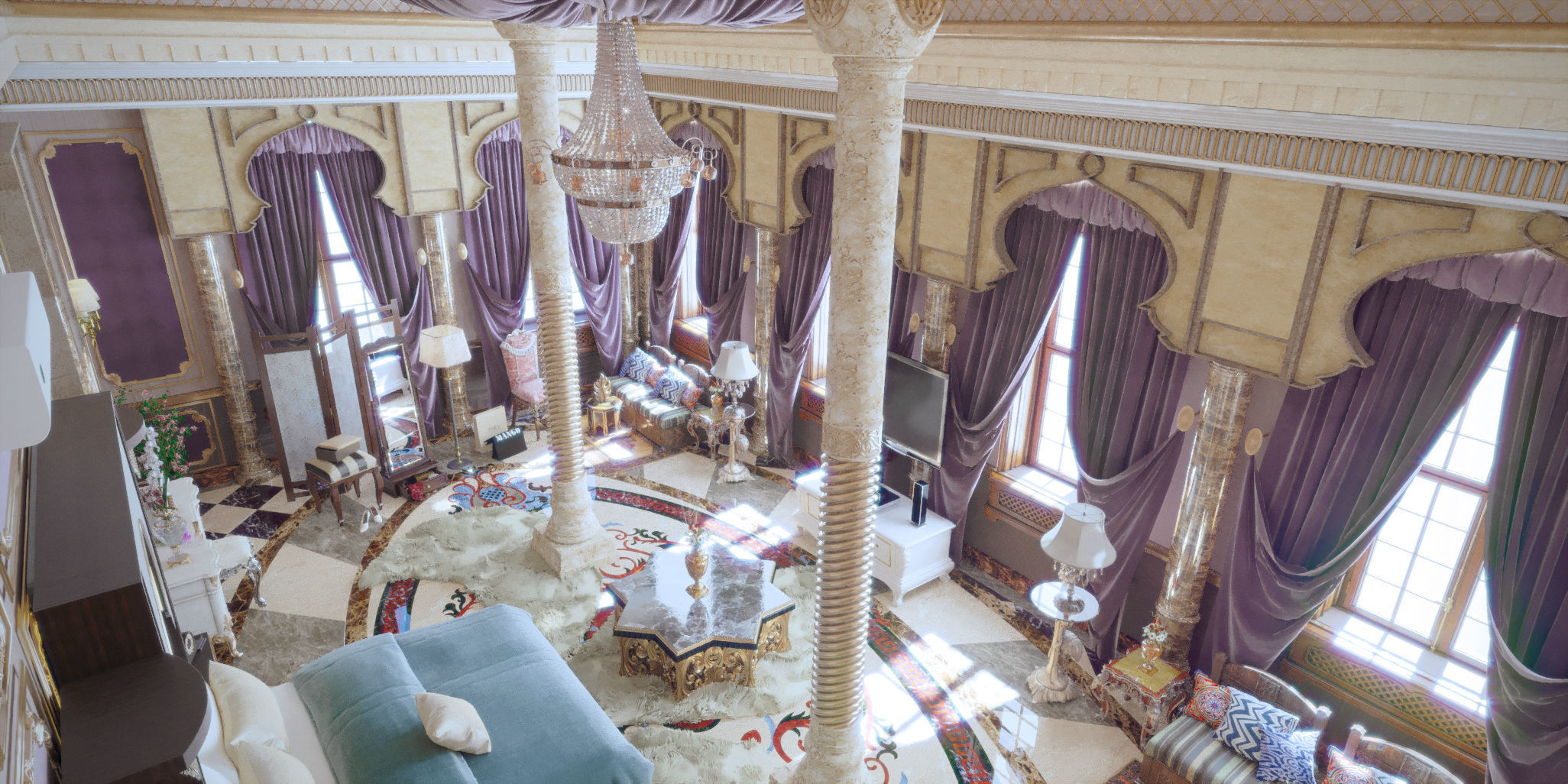 realistic full bedroom corona 3D print model_3