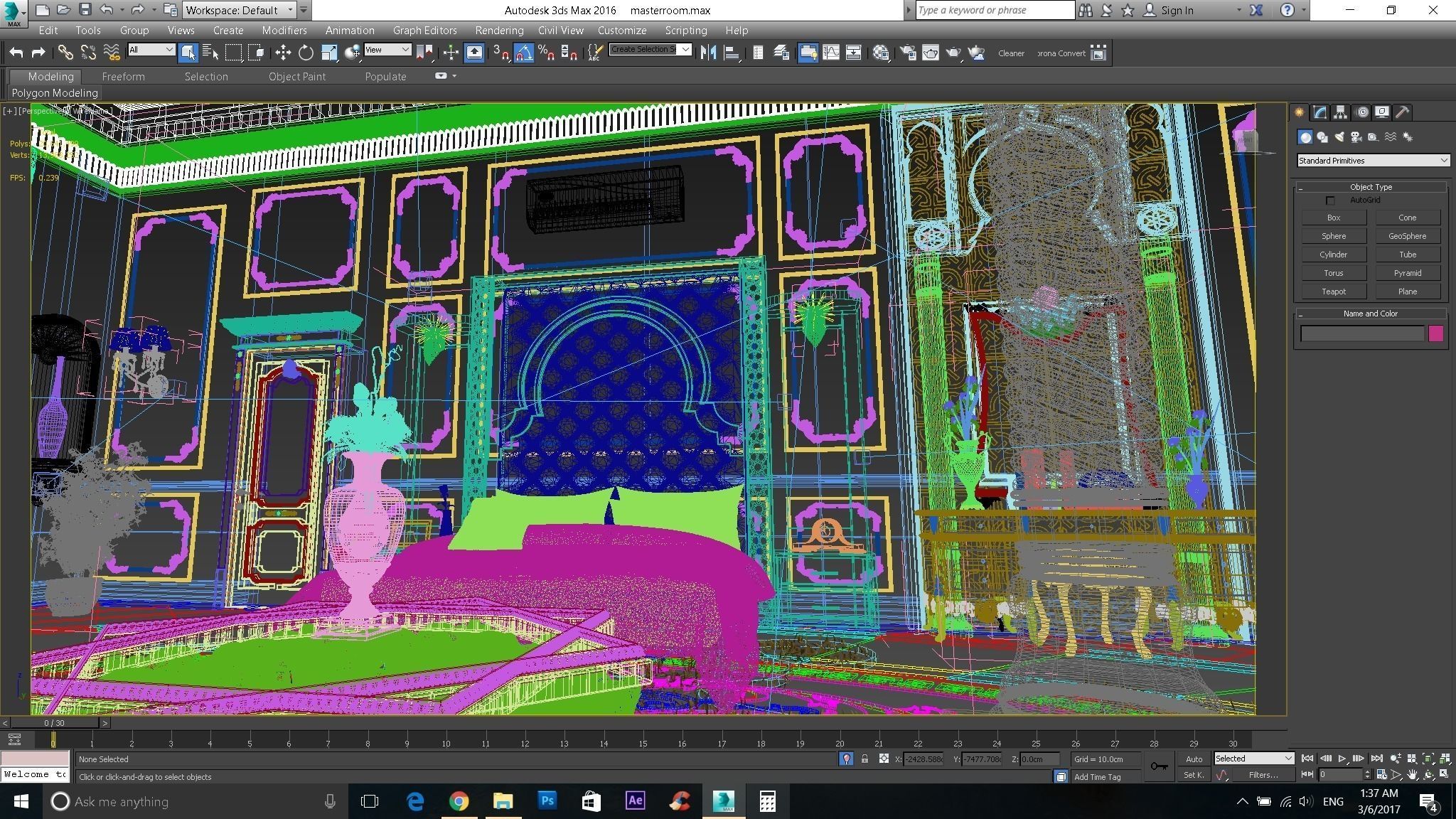 realistic full bedroom corona 3D print model_7