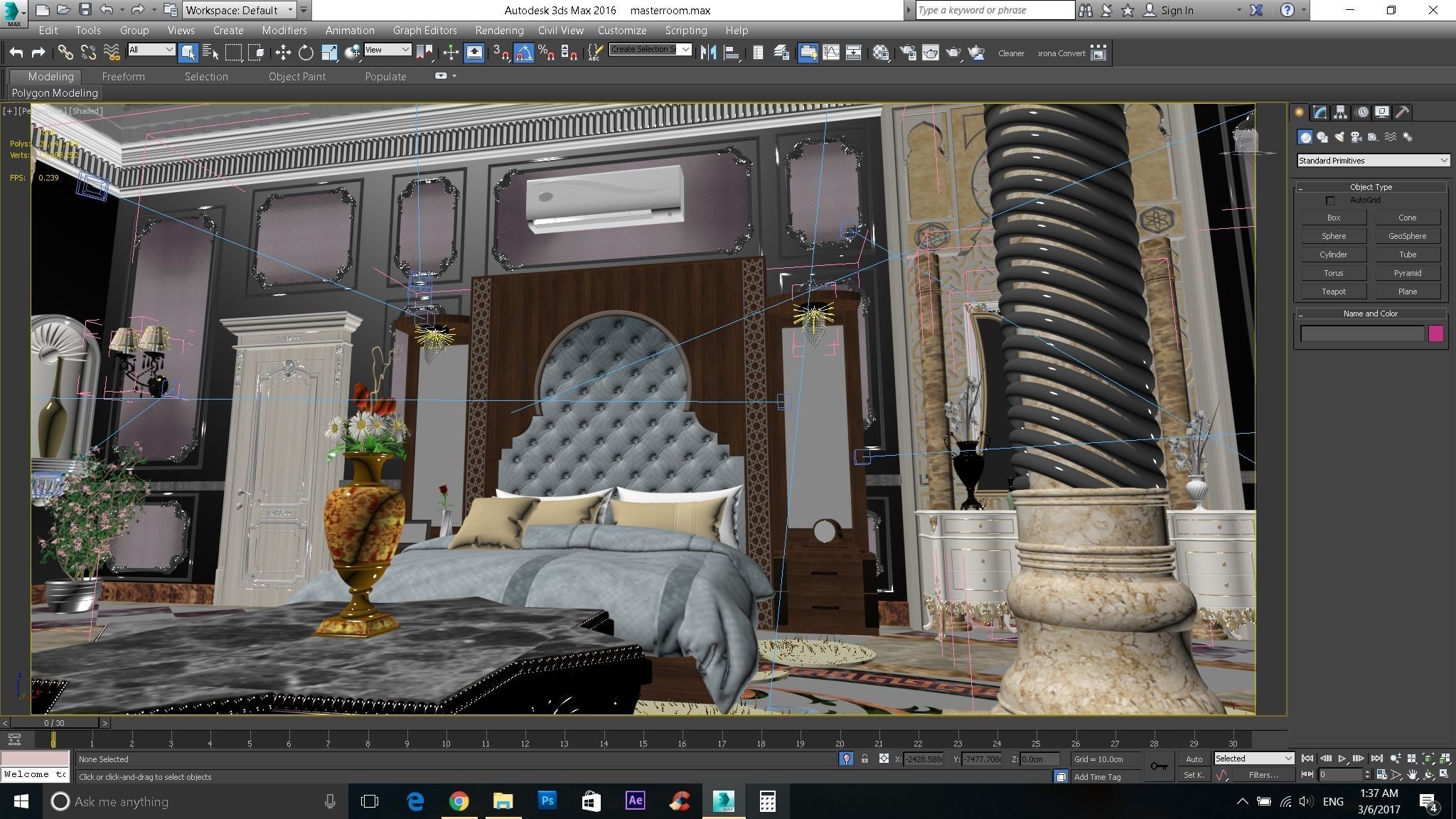 realistic full bedroom corona 3D print model_8