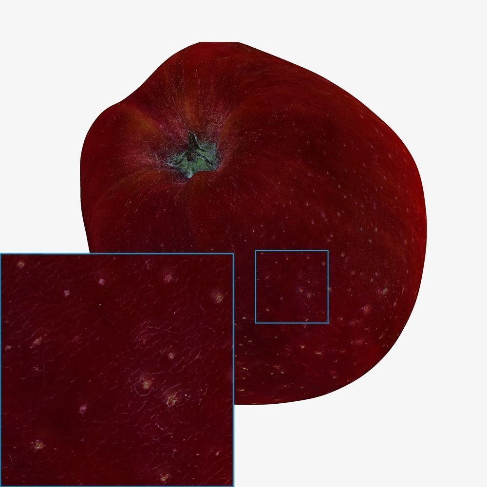 Red Apple Game Ready 3D Model Cross-Polarized Scan 16k Texture 3D model_4