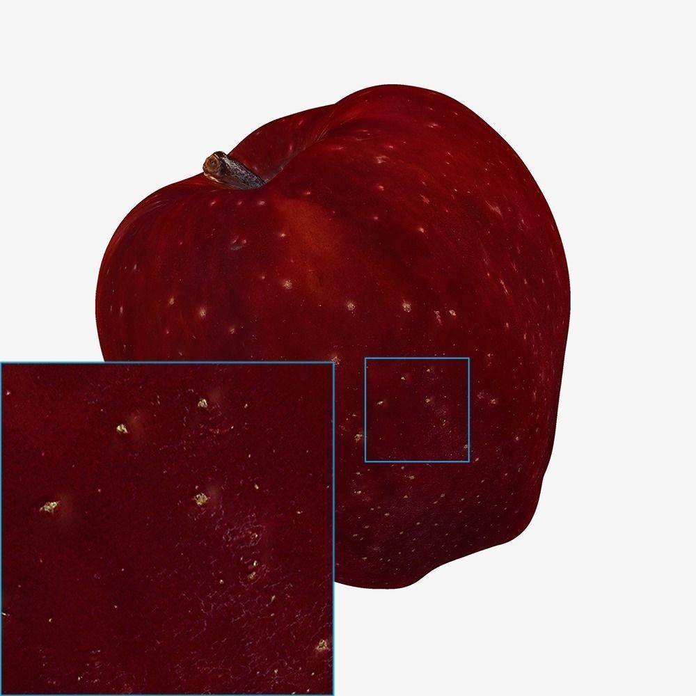Red Apple Game Ready 3D Model Cross-Polarized Scan 16k Texture 3D model_1