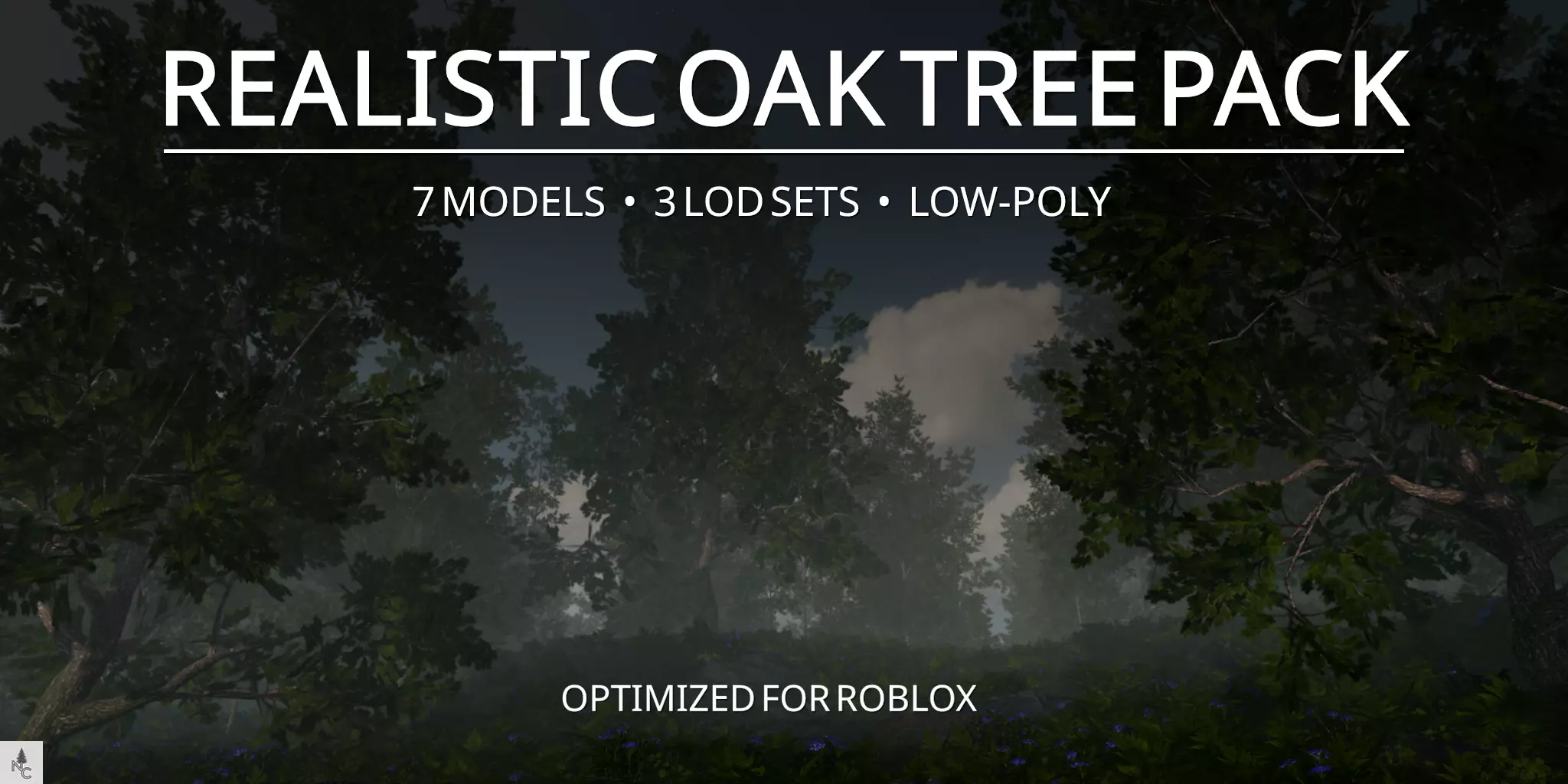 ROBLOX Realistic Oak Tree Pack Low-poly 3D model