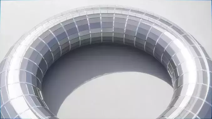 Parametric Building 1f7 3D model 5