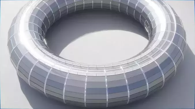 Parametric Building 1f7 3D model 6