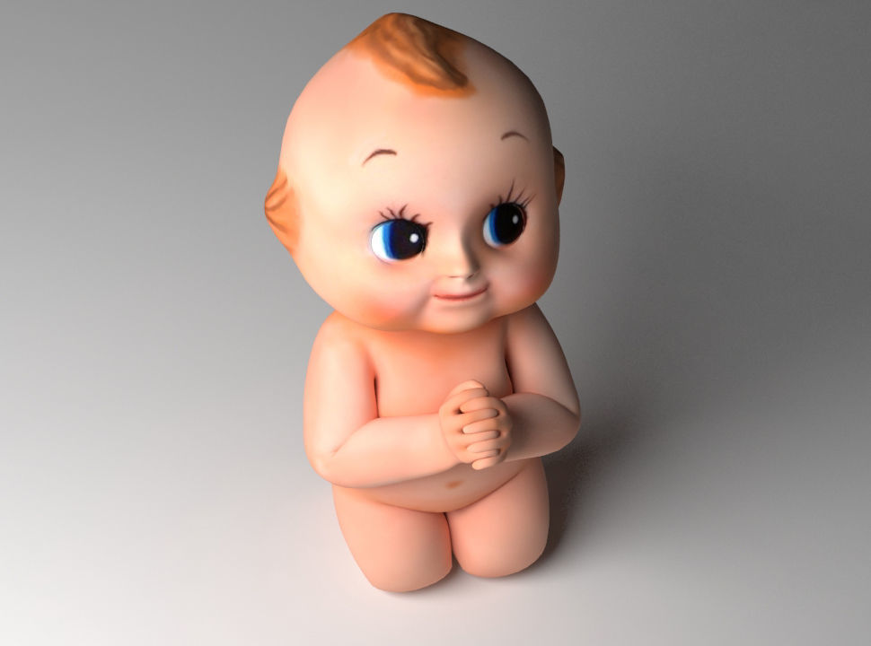 Baby doll modeling Low-poly 3D model_3