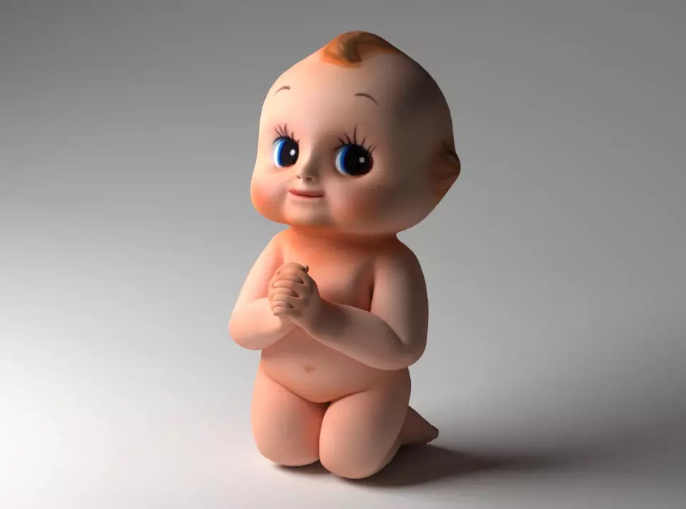 Baby doll modeling Low-poly 3D model_0