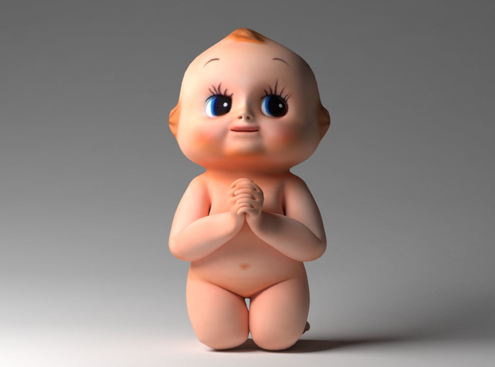 Baby doll modeling Low-poly 3D model_1