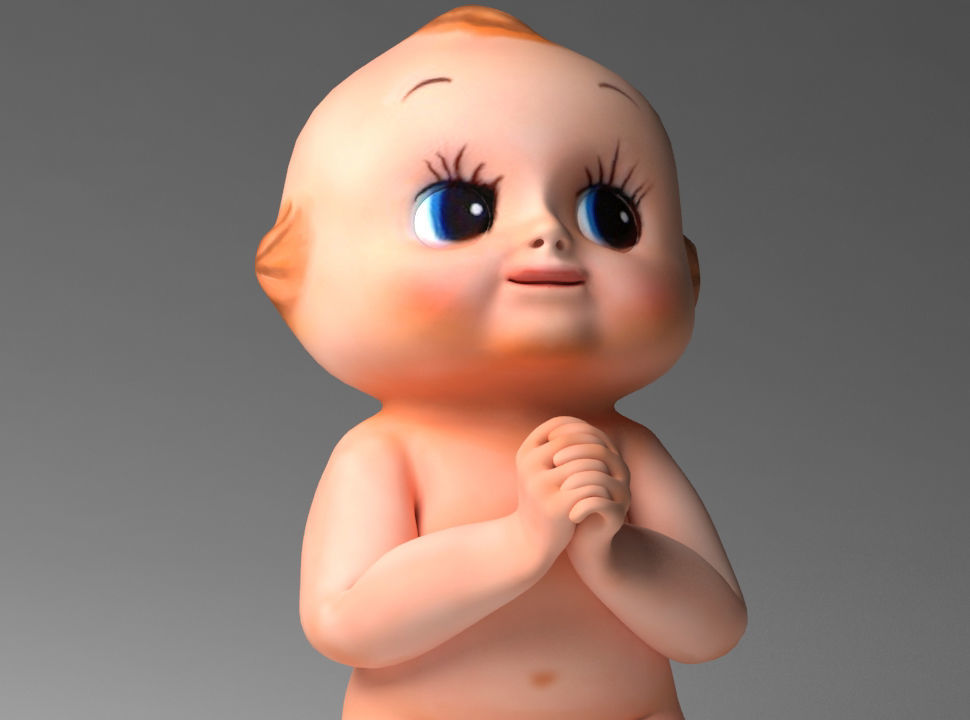 Baby doll modeling Low-poly 3D model_4