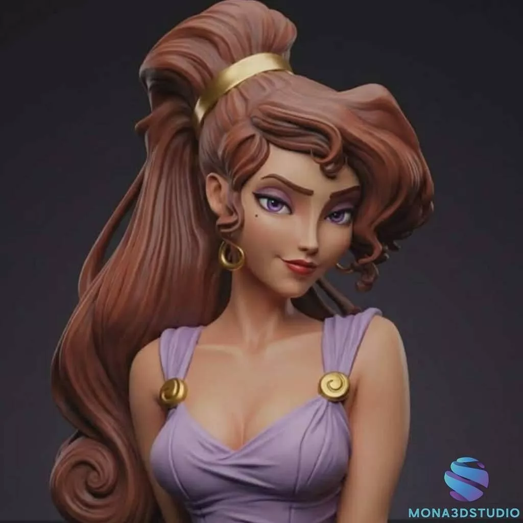 Megara Bust - 3D STL Model Pre-supported 3D print model