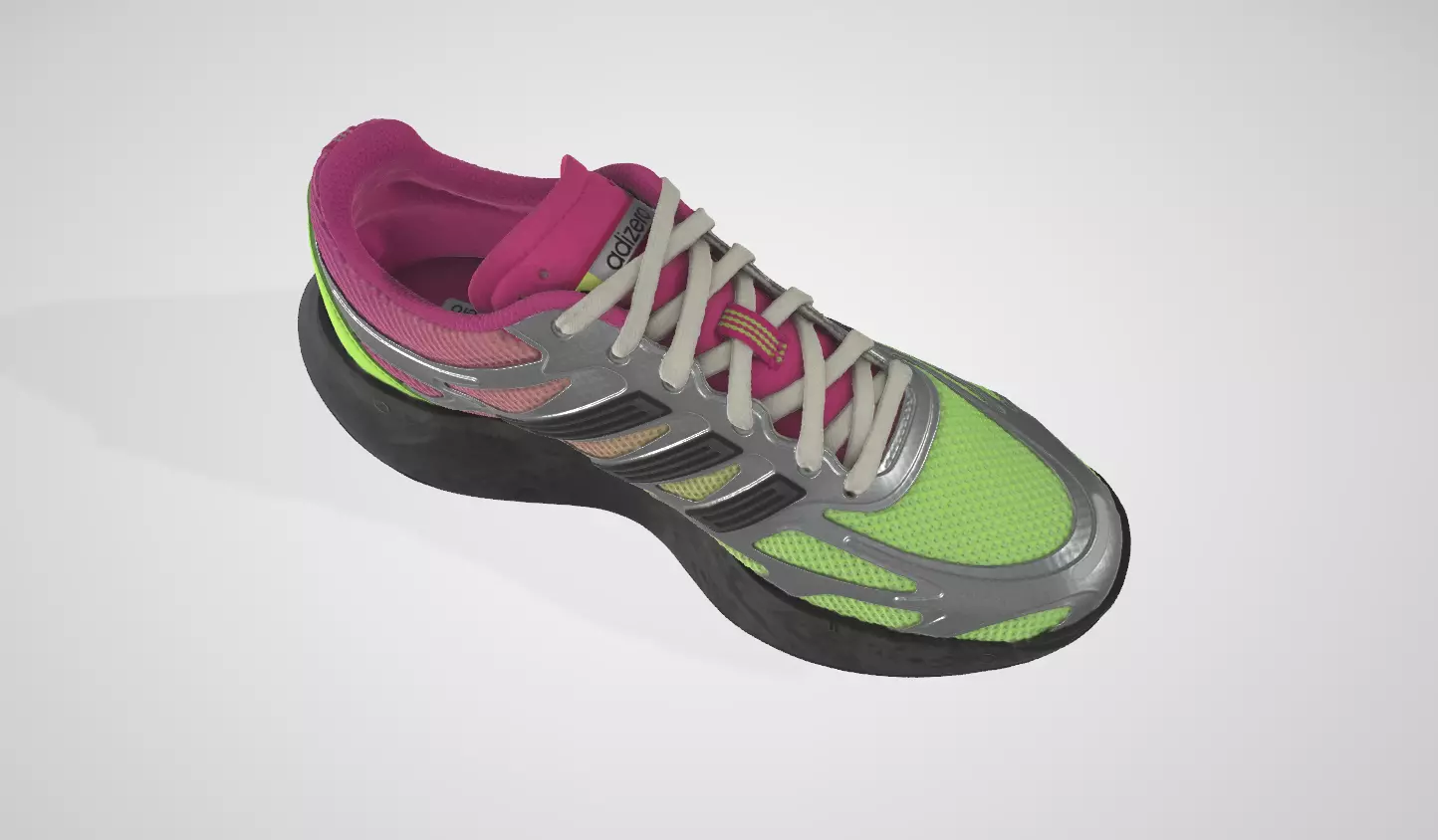 adidas Adizero Aruku Signal Green Semi Lucid Fuchsia Low-poly 3D model