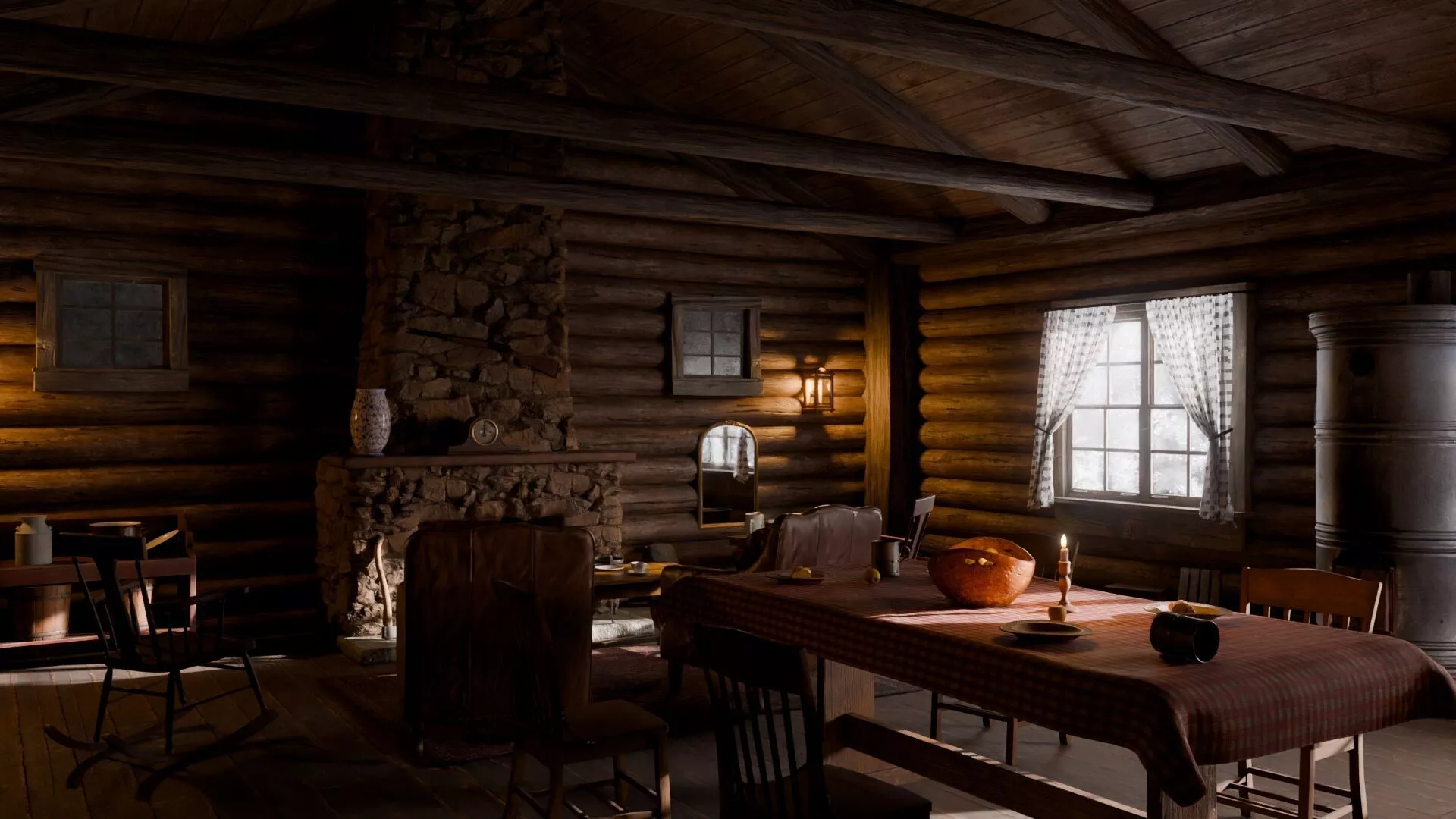 Log Cabin Environment 3D model