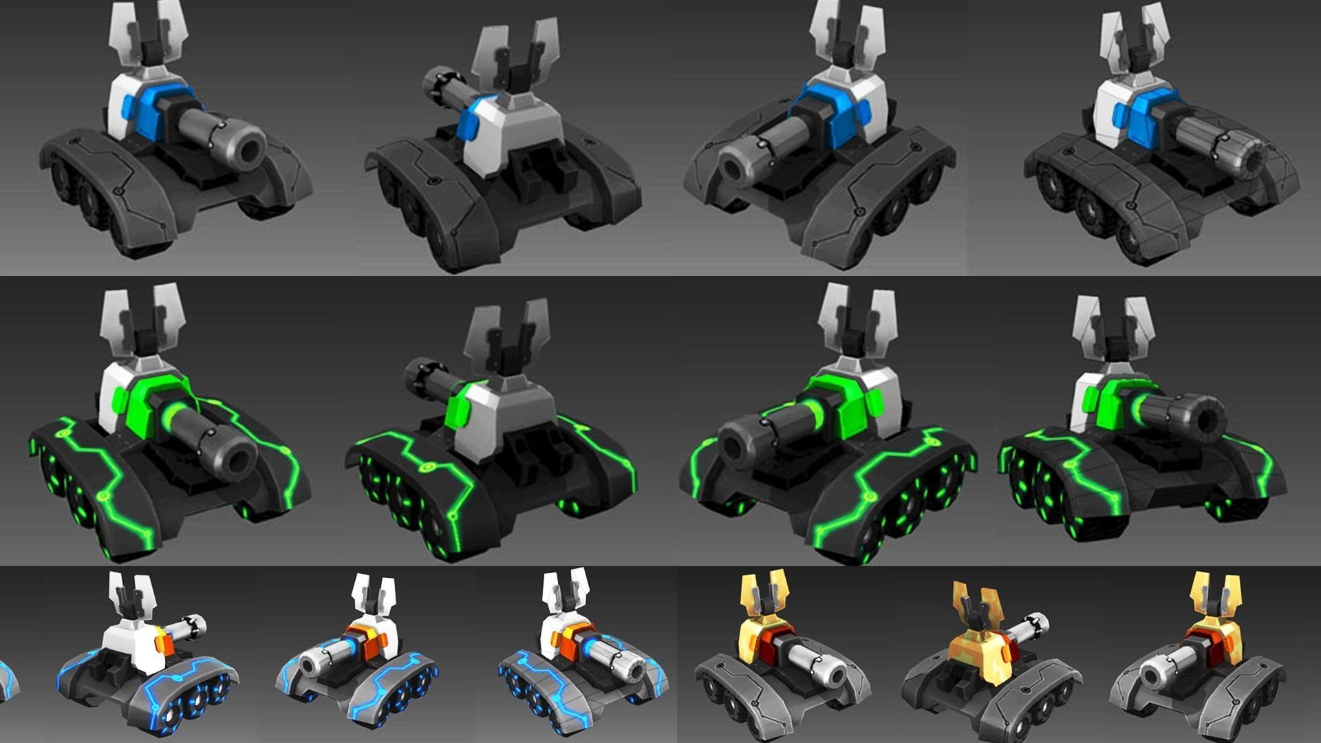 S Tank SciFi Low-poly 3D model_6