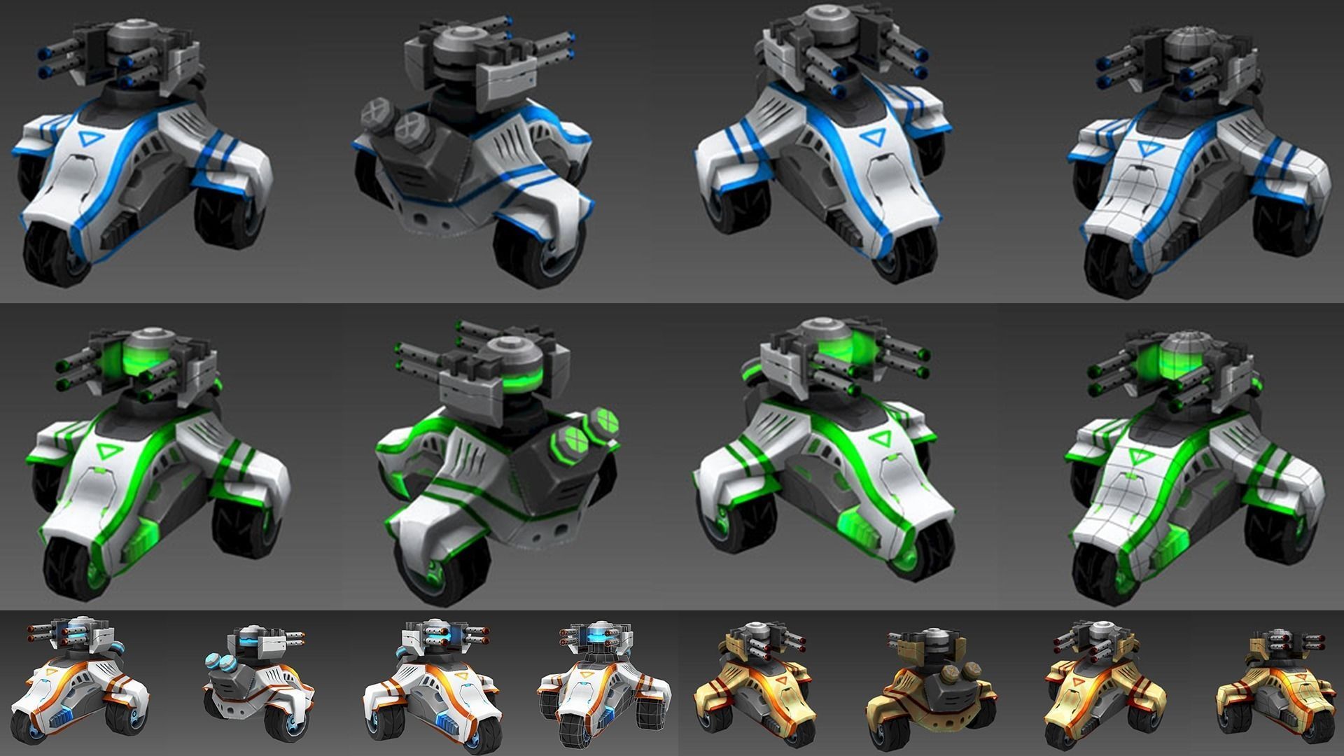 S Tank SciFi Low-poly 3D model_4