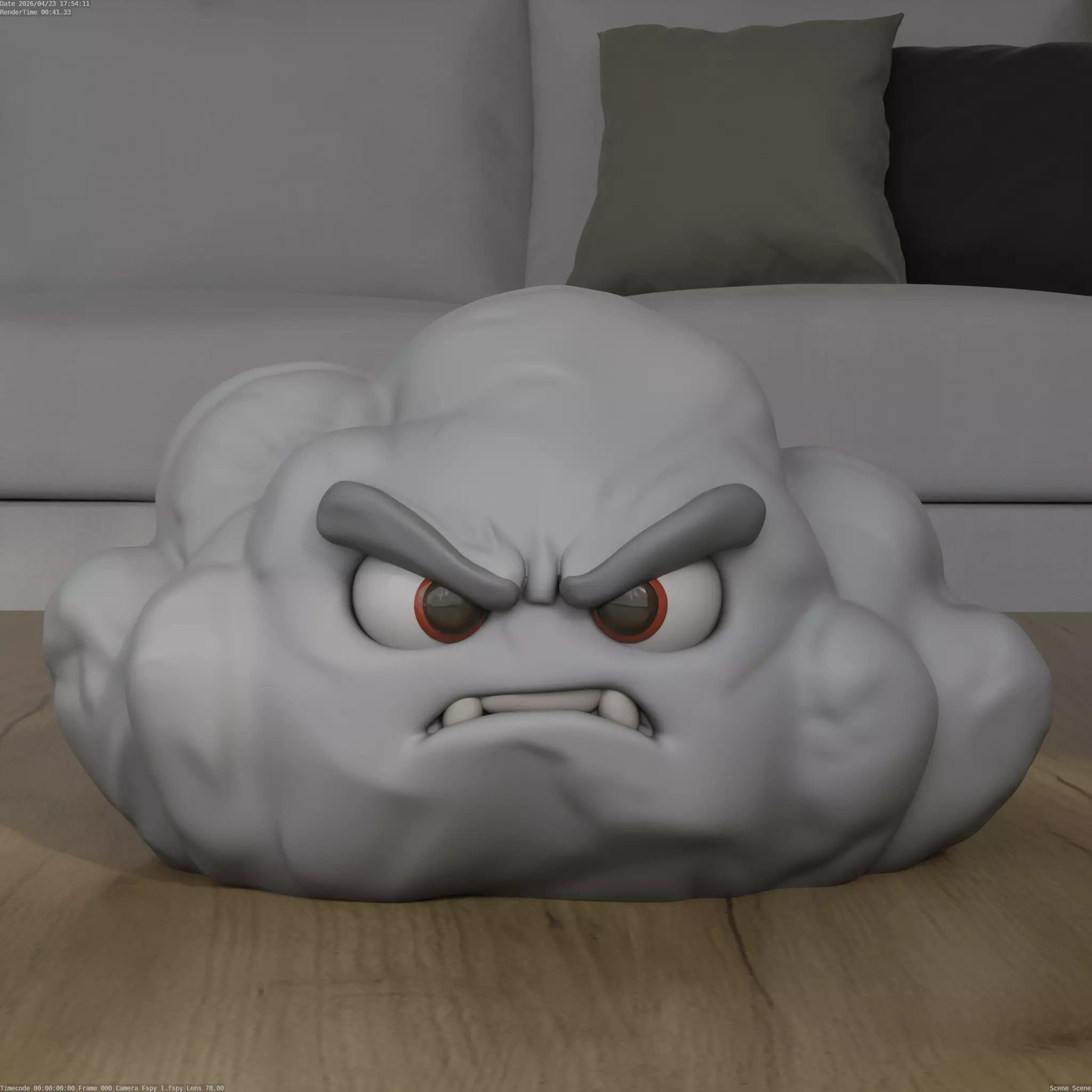 Angry Cloud STL Desk Shelf Decor Model 3D print model
