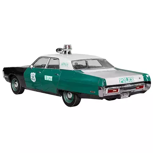 Plymouth Fury III 1970 NYPD Police Car 3D model 2