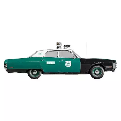Plymouth Fury III 1970 NYPD Police Car 3D model 6