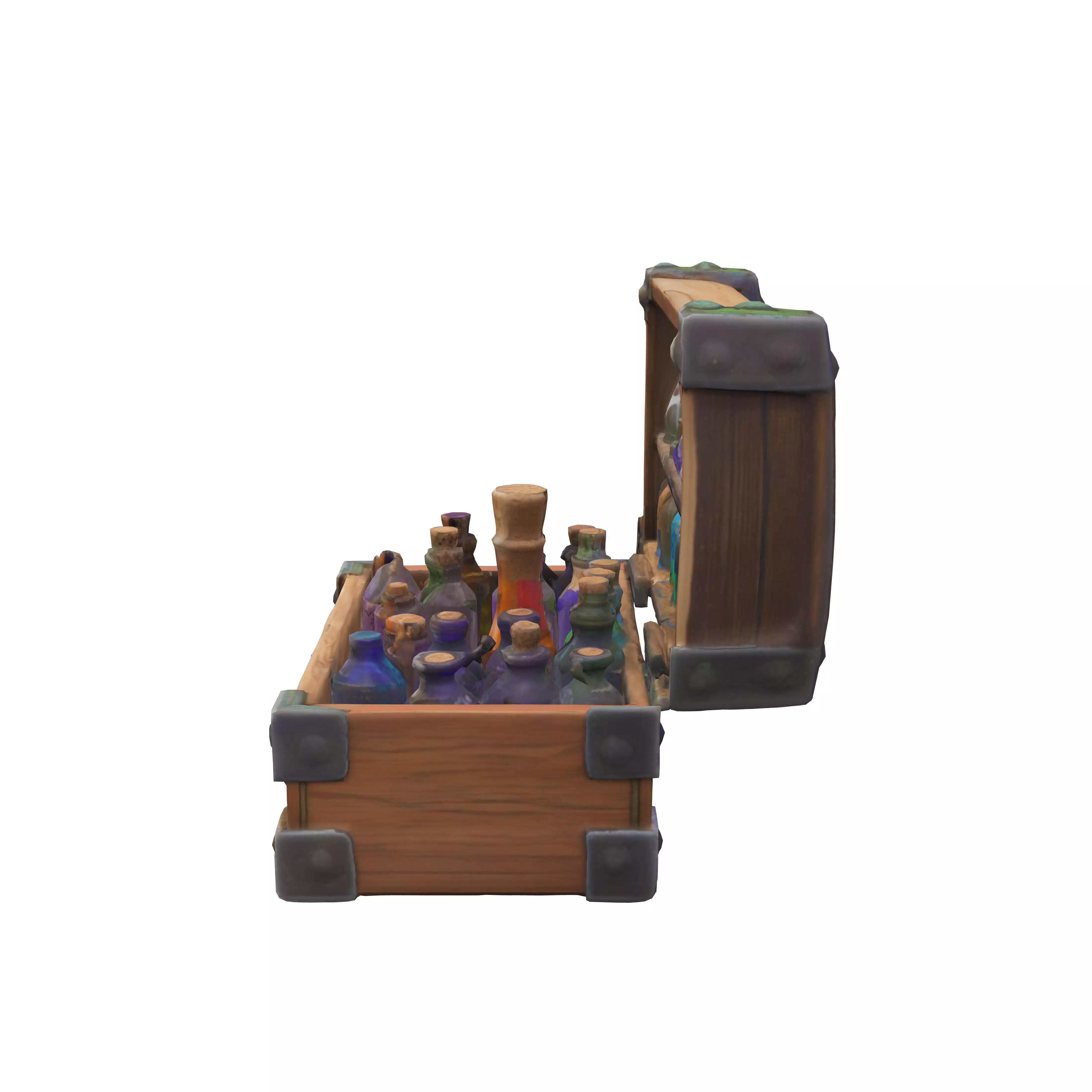 Potion Collection in a Chest 3D model