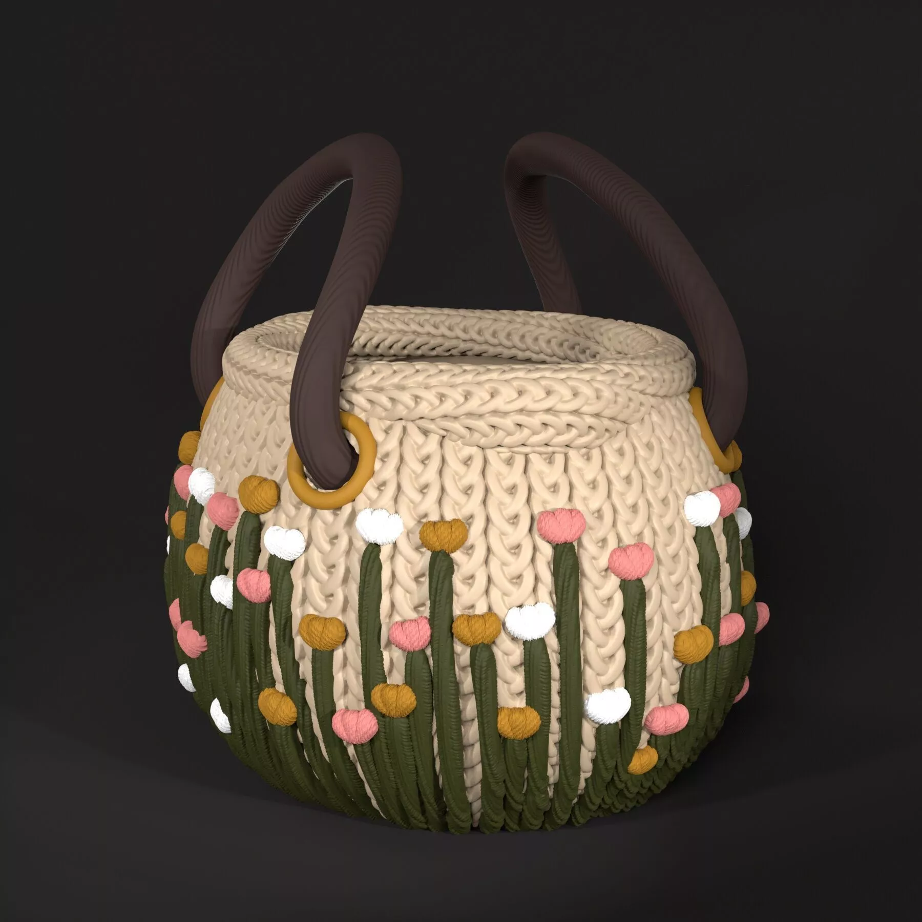 Knitted Crochet basket gif 3D print model