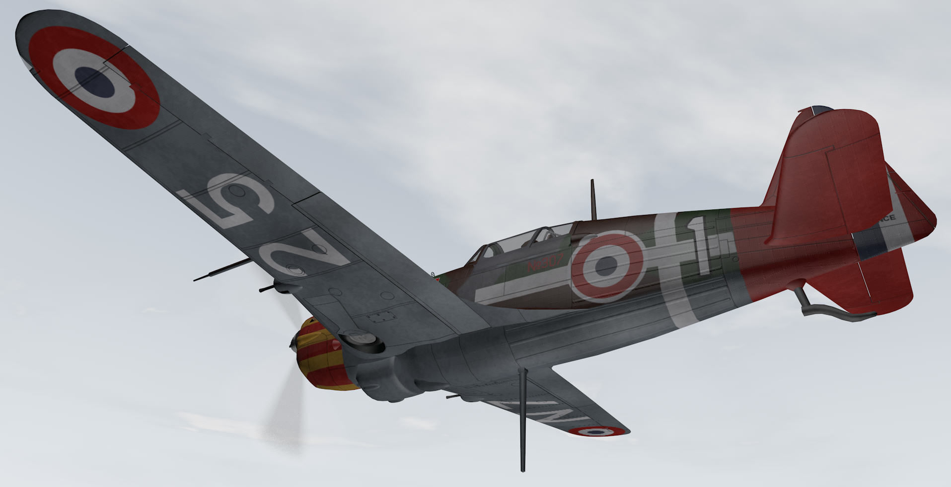 Morane Saulnier Ms-406 C1 3D model_7