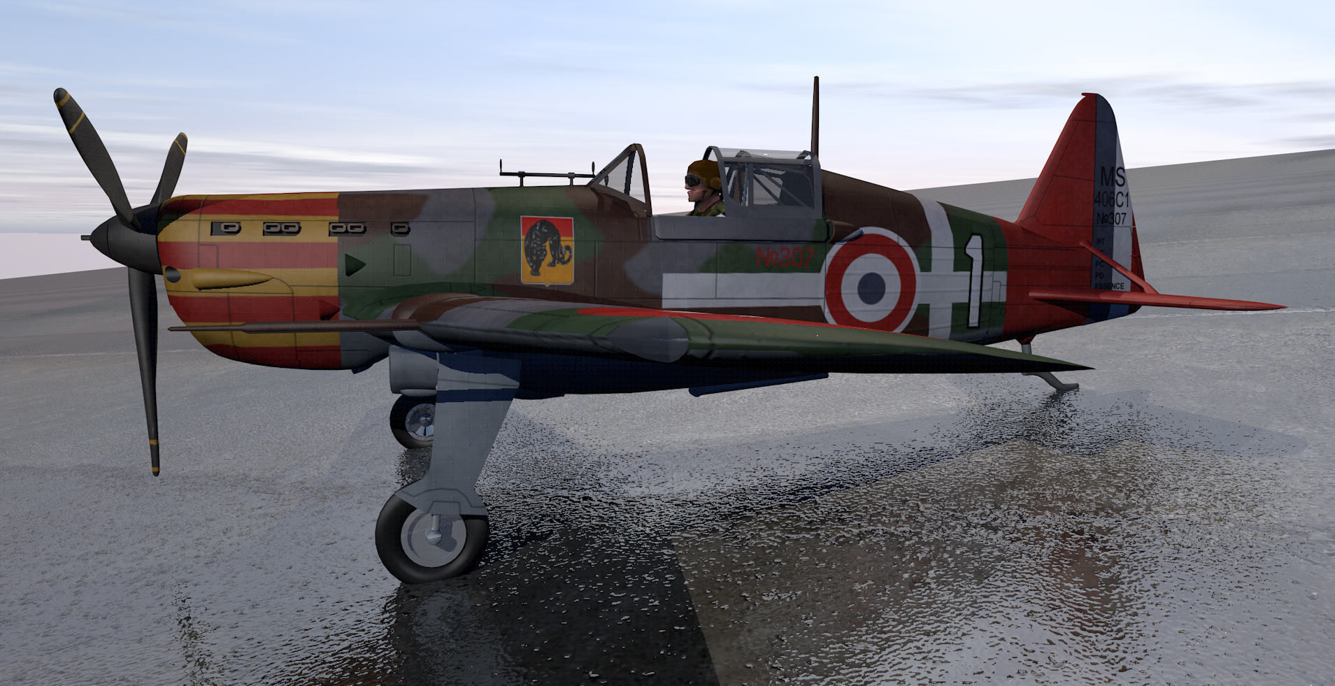 Morane Saulnier Ms-406 C1 3D model_6