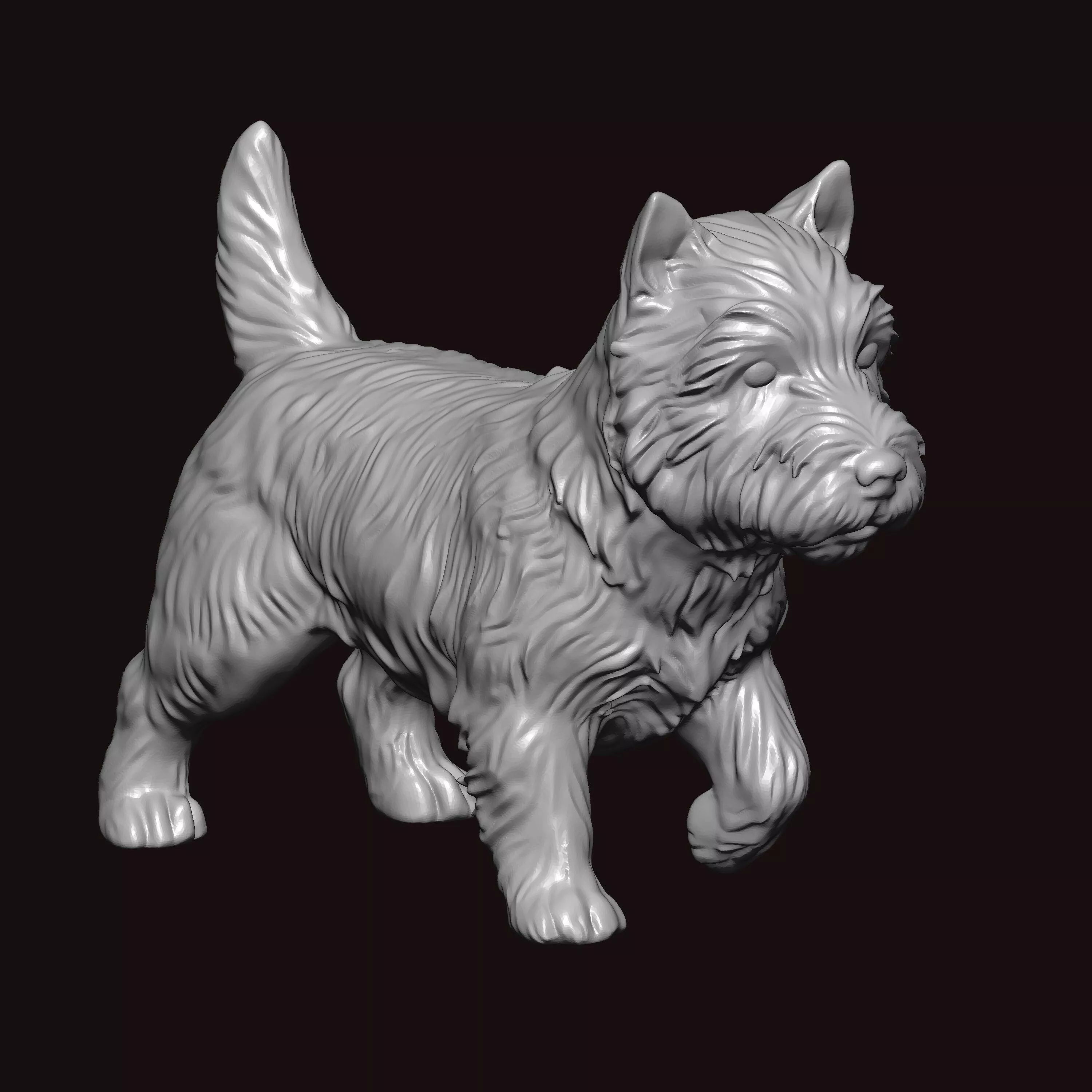 West Highland Terrier dog Walking 3D print model