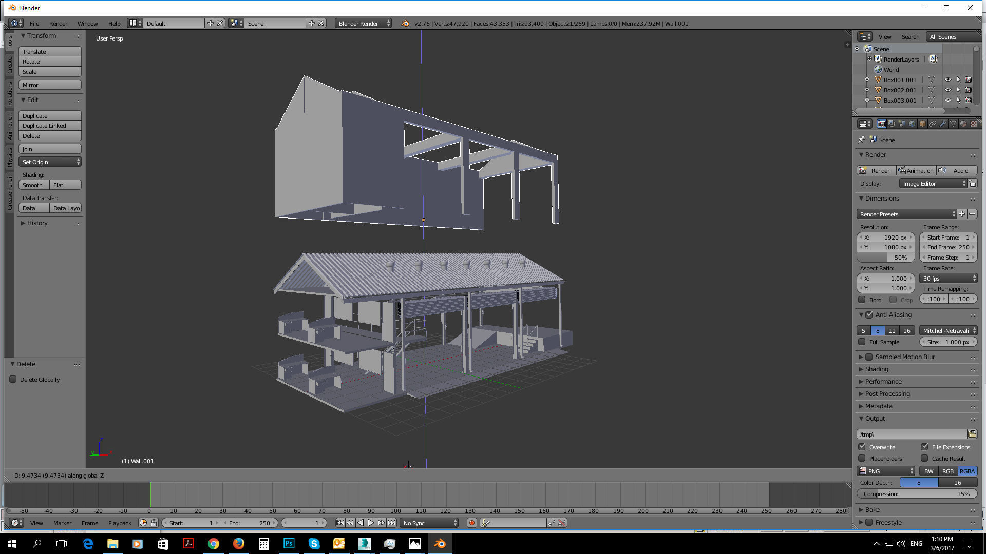 Factory loading bay with offices - Untextured 3D model_26