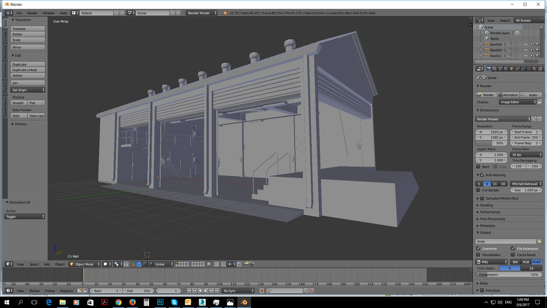 Factory loading bay with offices - Untextured 3D model_29