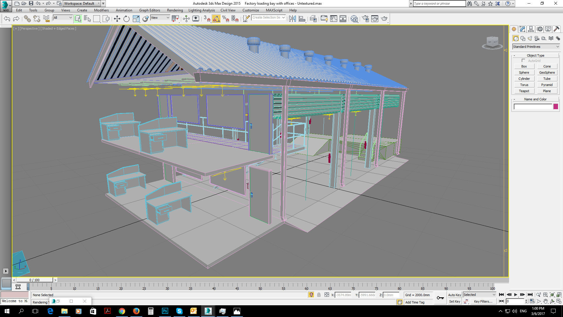 Factory loading bay with offices - Untextured 3D model_30