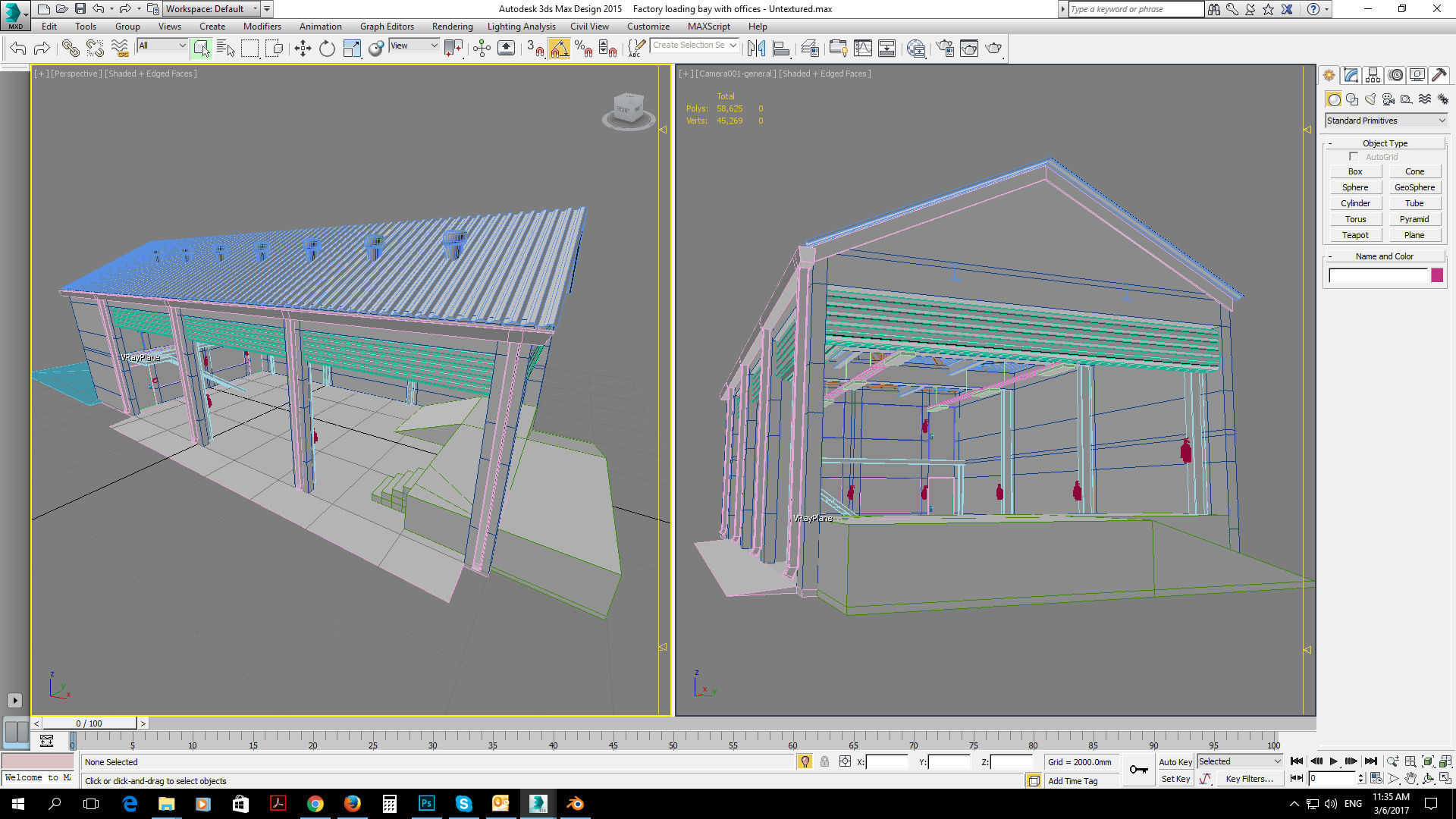 Factory loading bay with offices - Untextured 3D model_31