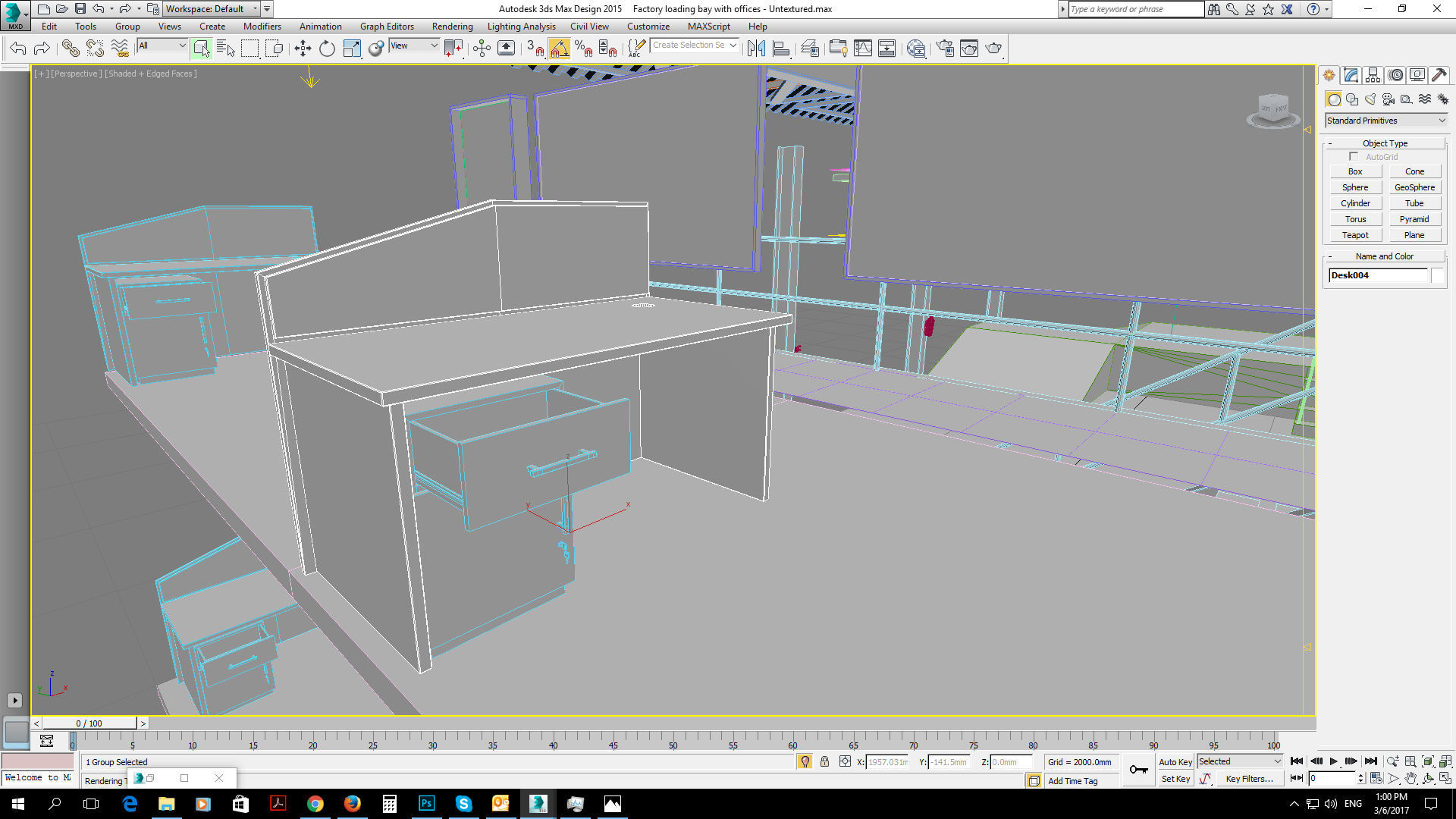 Factory loading bay with offices - Untextured 3D model_28