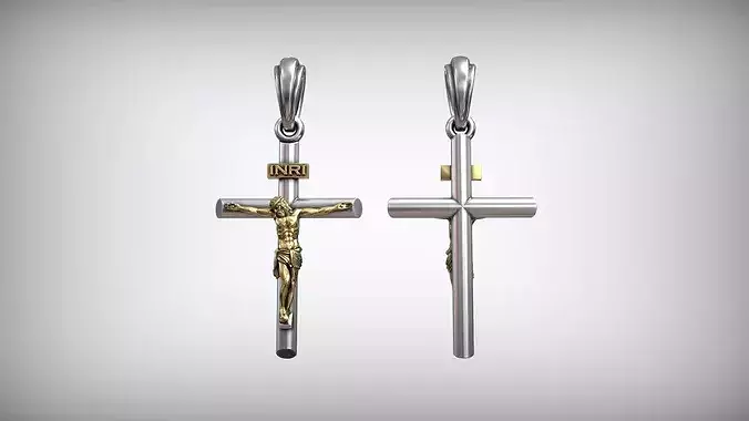 Jesus Christ Crucifixion Minimalist Christian Cross Pendant