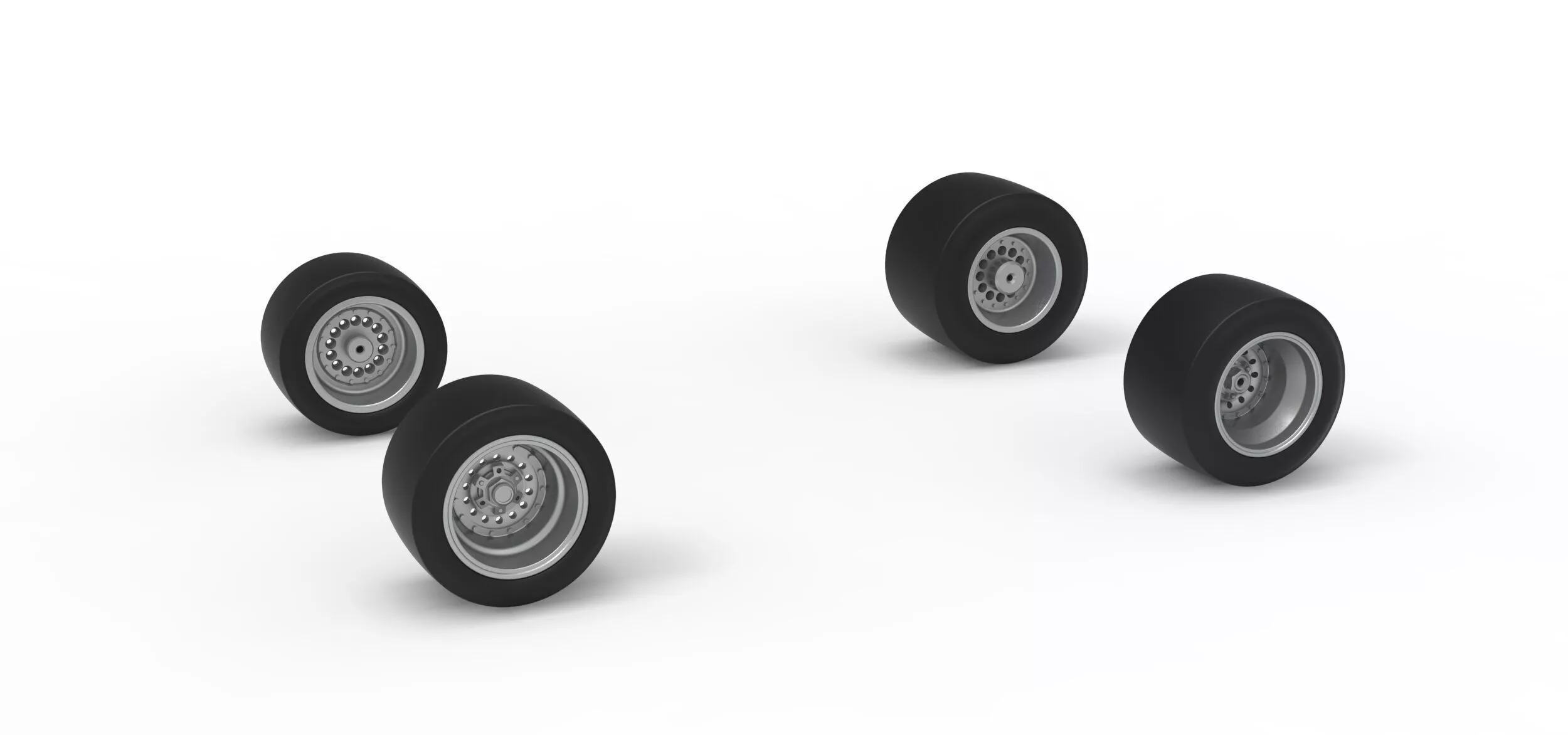 Wheel set of Asphalt Supermodified stock car V3 Scale 1 to 25 3D print model