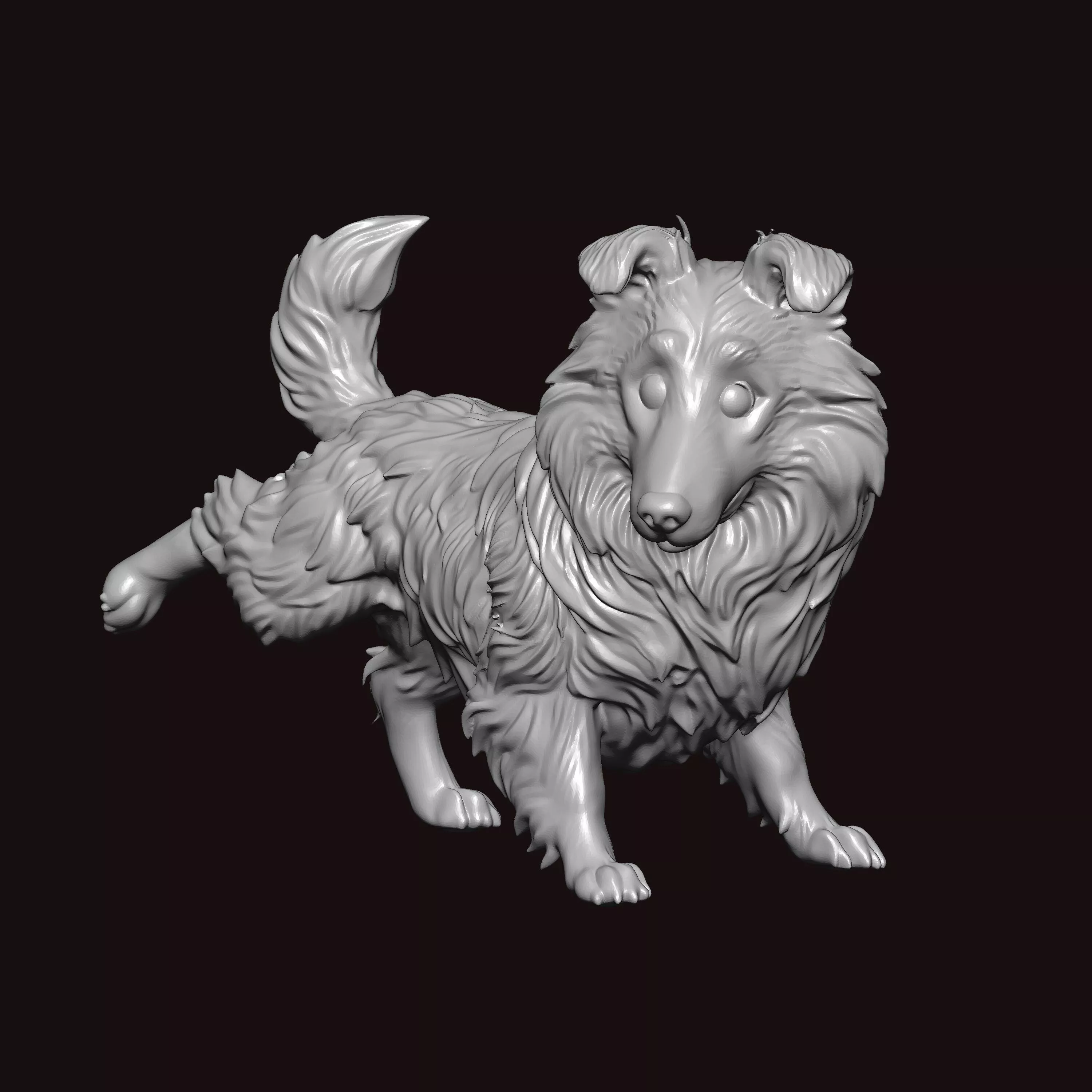 Sheltie Dog Peeing Funny Pose 3D print model