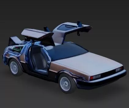 Time Travel Car 3D Model Low-poly 3D model