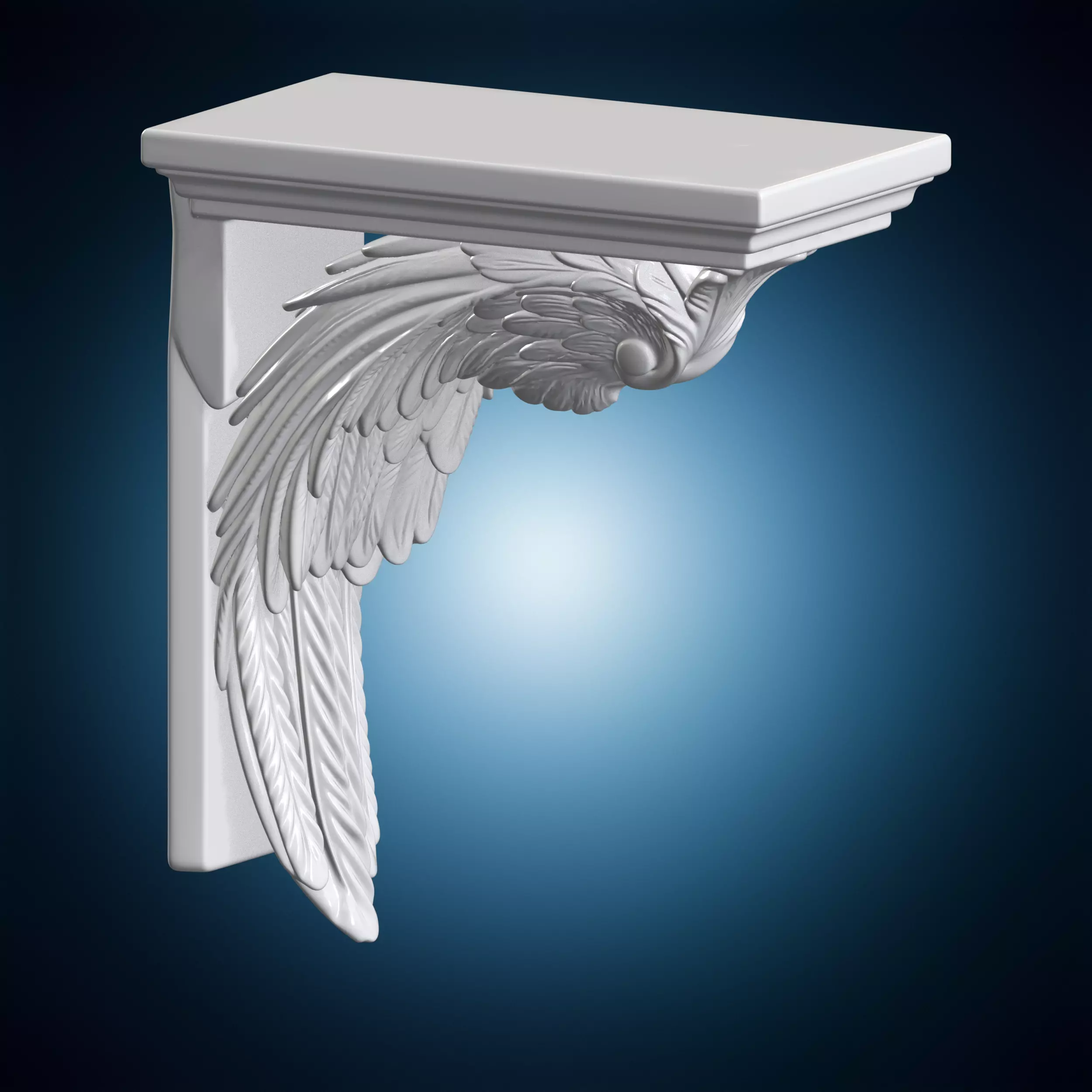 Winged Architectural Corbel Shelf Support 3D Print Model 3D print model