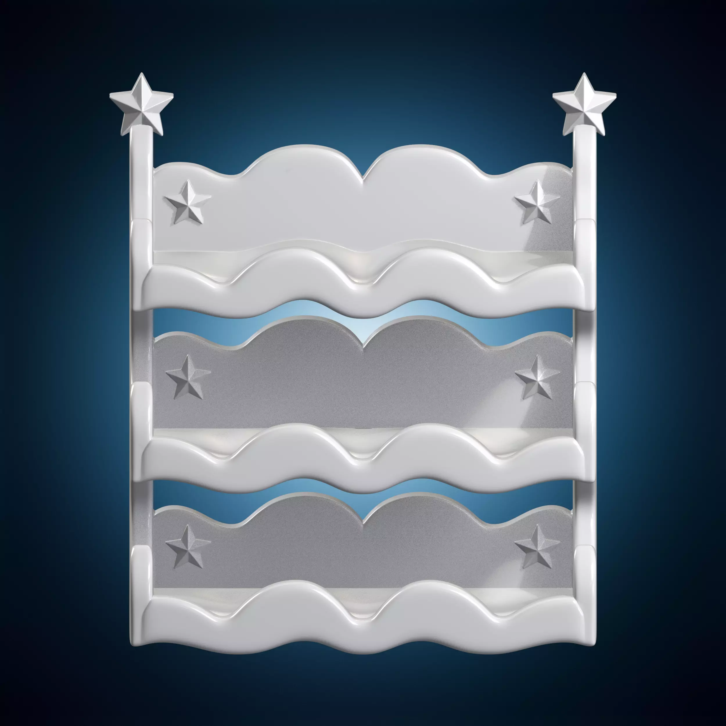 Wavy Cloud Shelf 3D Print Model 3D print model
