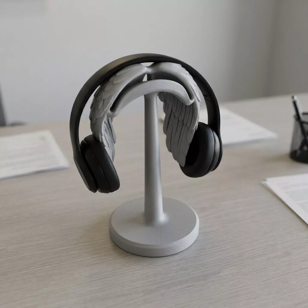 Feathery Wing Headphone Stand 3D Print Model 3D print model