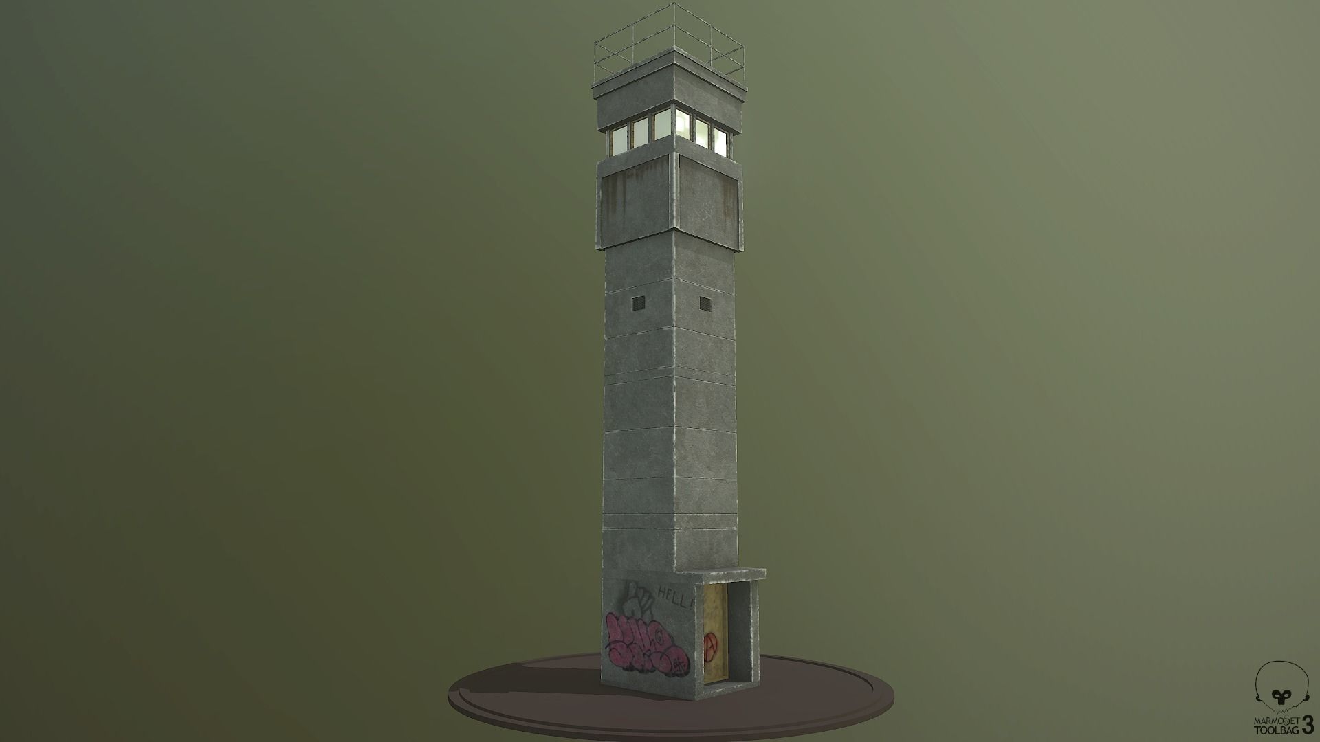 Abandoned Guard Tower 02 Low-poly 3D model_1