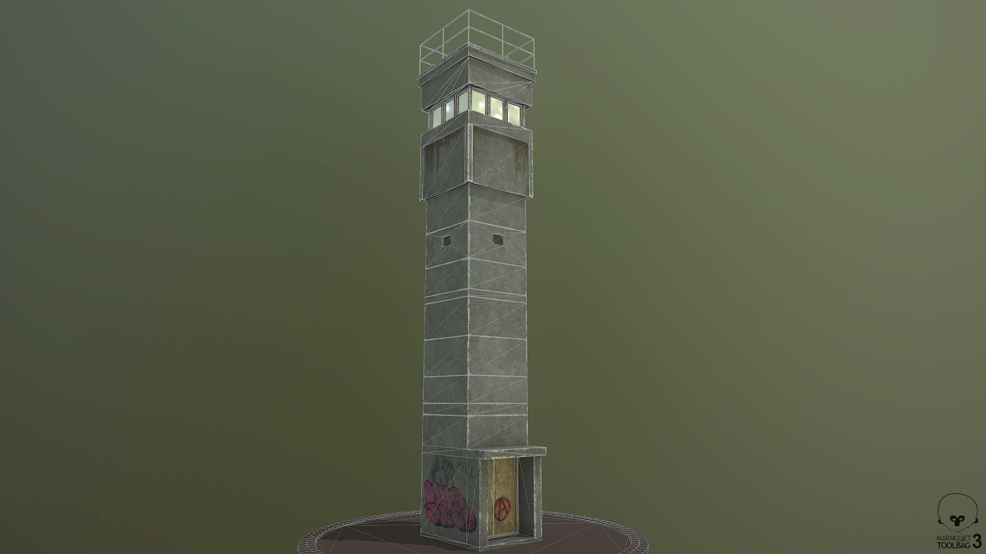 Abandoned Guard Tower 02 Low-poly 3D model_8